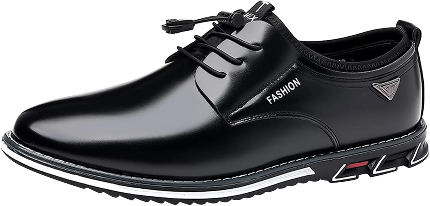 Fashion Style Men's Breathable Comfortable Business Lace Up Work Leisure Solid Color Leather Shoes Dress Boots