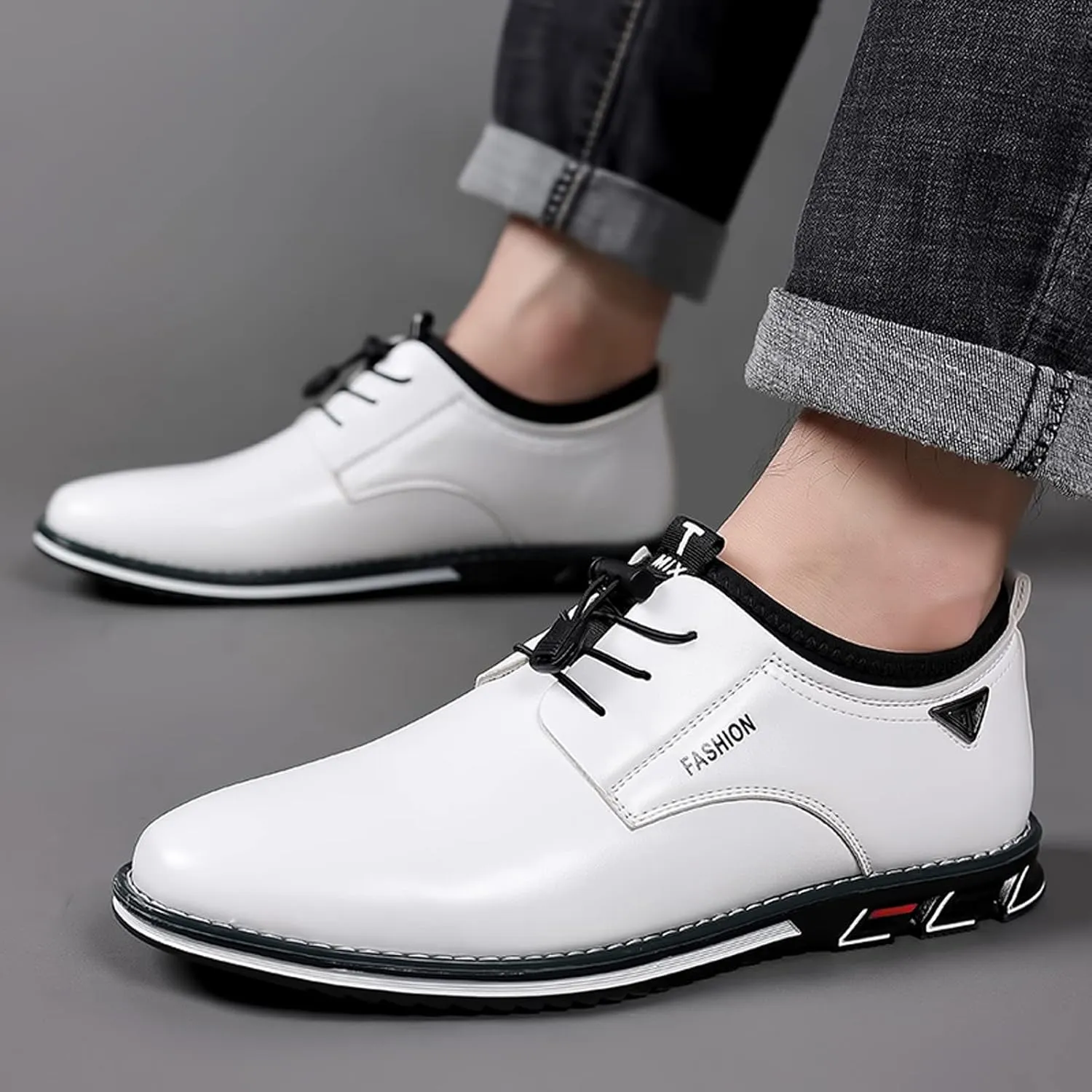 Fashion Style Men's Breathable Comfortable Business Lace Up Work Leisure Solid Color Leather Shoes Dress Boots
