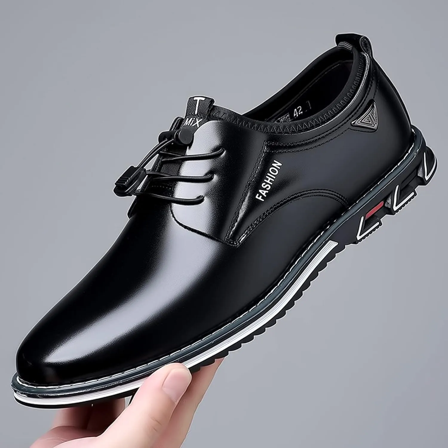 Fashion Style Men's Breathable Comfortable Business Lace Up Work Leisure Solid Color Leather Shoes Dress Boots