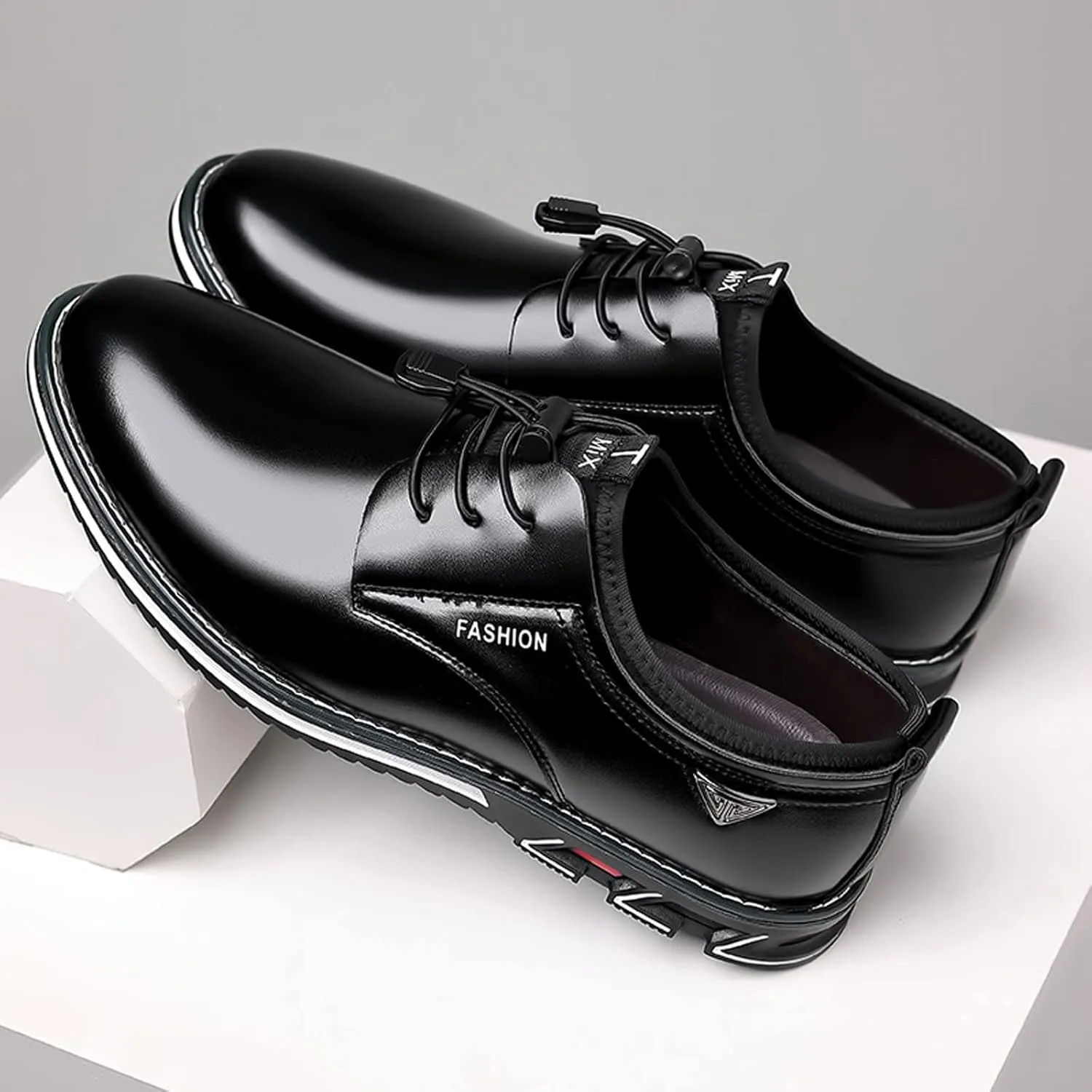 Fashion Style Men's Breathable Comfortable Business Lace Up Work Leisure Solid Color Leather Shoes Dress Boots