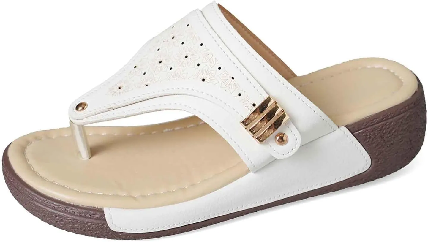 Flip Flops Dressy: Comfortable Sandals - Walking Summer Slip On Casual Bohemian Flower Thong Sandal Shoes Women Heels