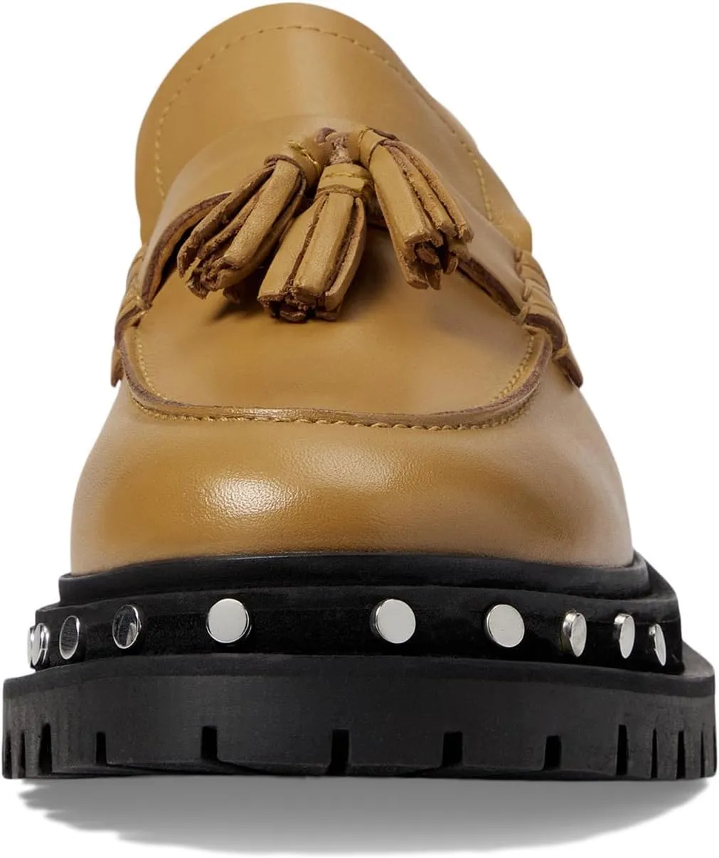 Free People Teagan Tassel Loafers for Women - Sleek Leather Upper - Lugged Platform Sole - Synthetic Outsole