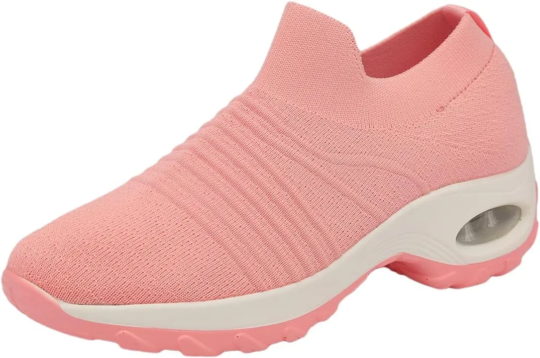 G WEST Womens Knit Slip ON Shoes