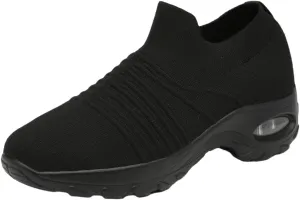 G WEST Womens Knit Slip ON Shoes