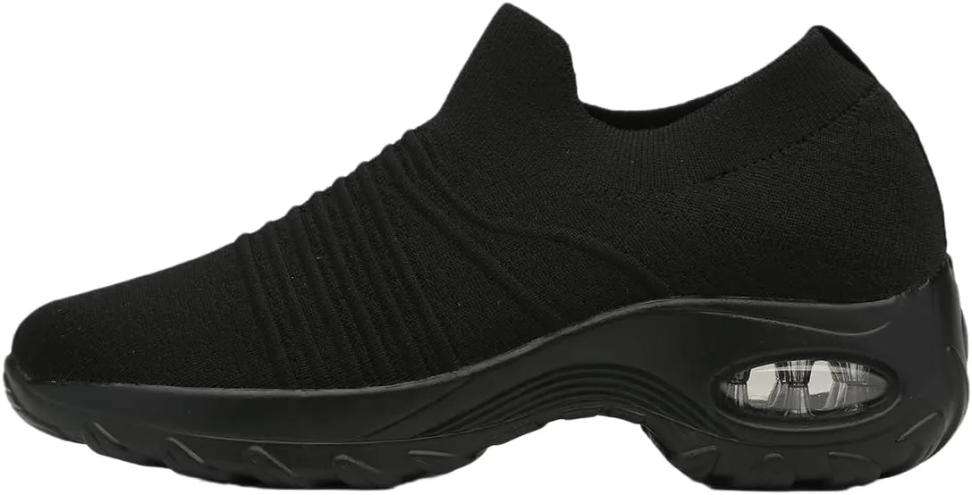 G WEST Womens Knit Slip ON Shoes