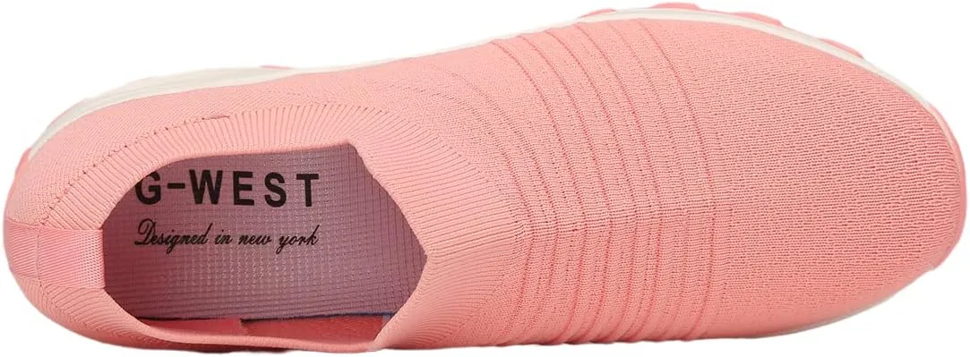 G WEST Womens Knit Slip ON Shoes