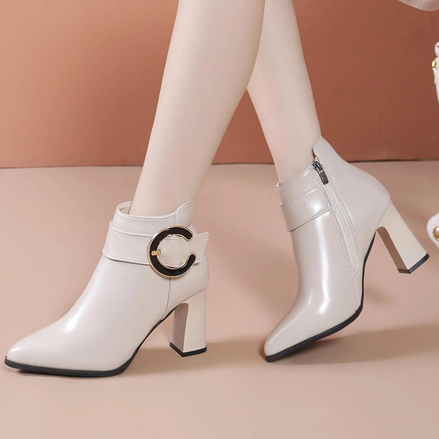 High Heel Ankle Boots for Women Ankle Boots for Women No Heel Womens Heel Boots Botas Para Mujeres Ankle Boots Men Zipper Ankle Booties for Women with Heel