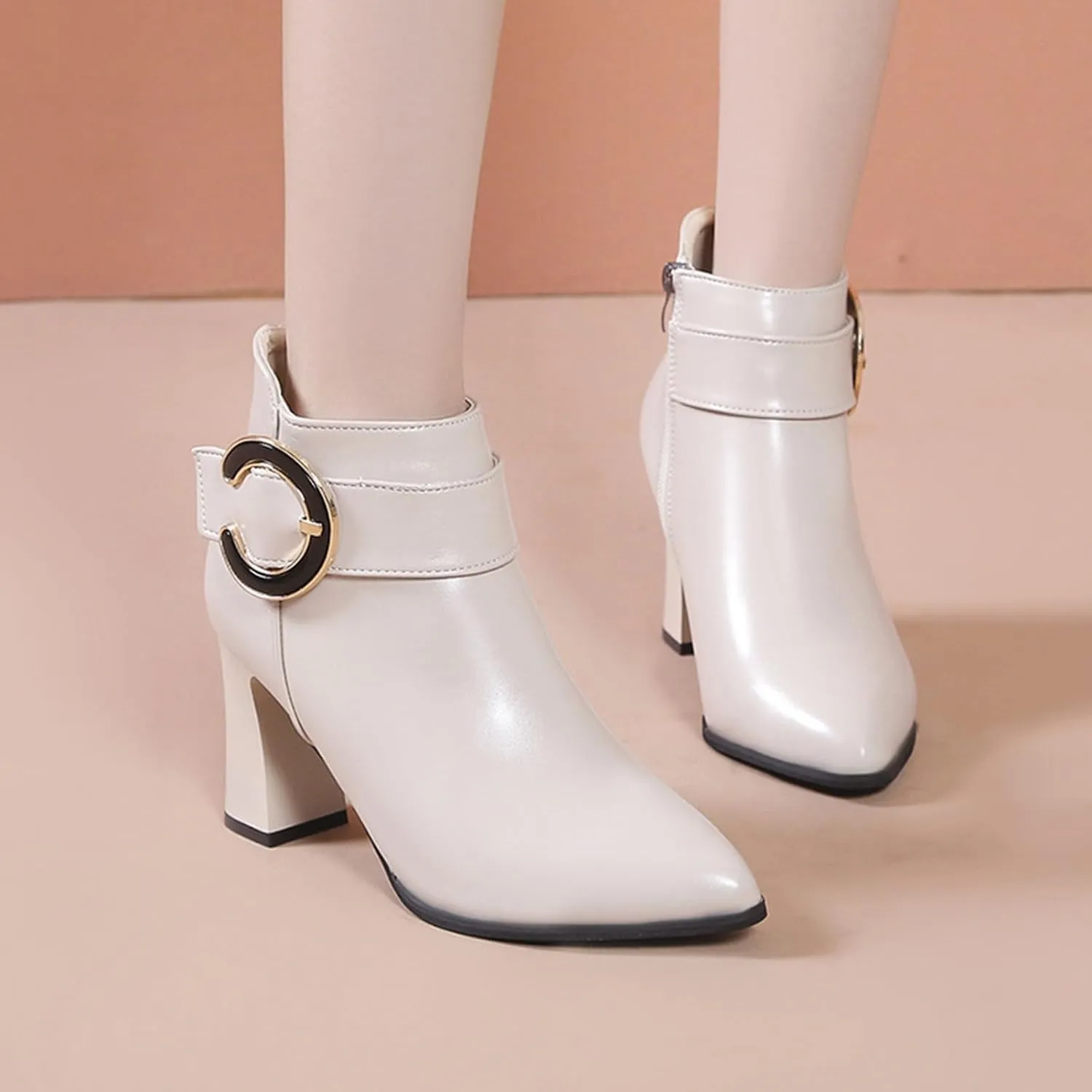 High Heel Ankle Boots for Women Ankle Boots for Women No Heel Womens Heel Boots Botas Para Mujeres Ankle Boots Men Zipper Ankle Booties for Women with Heel