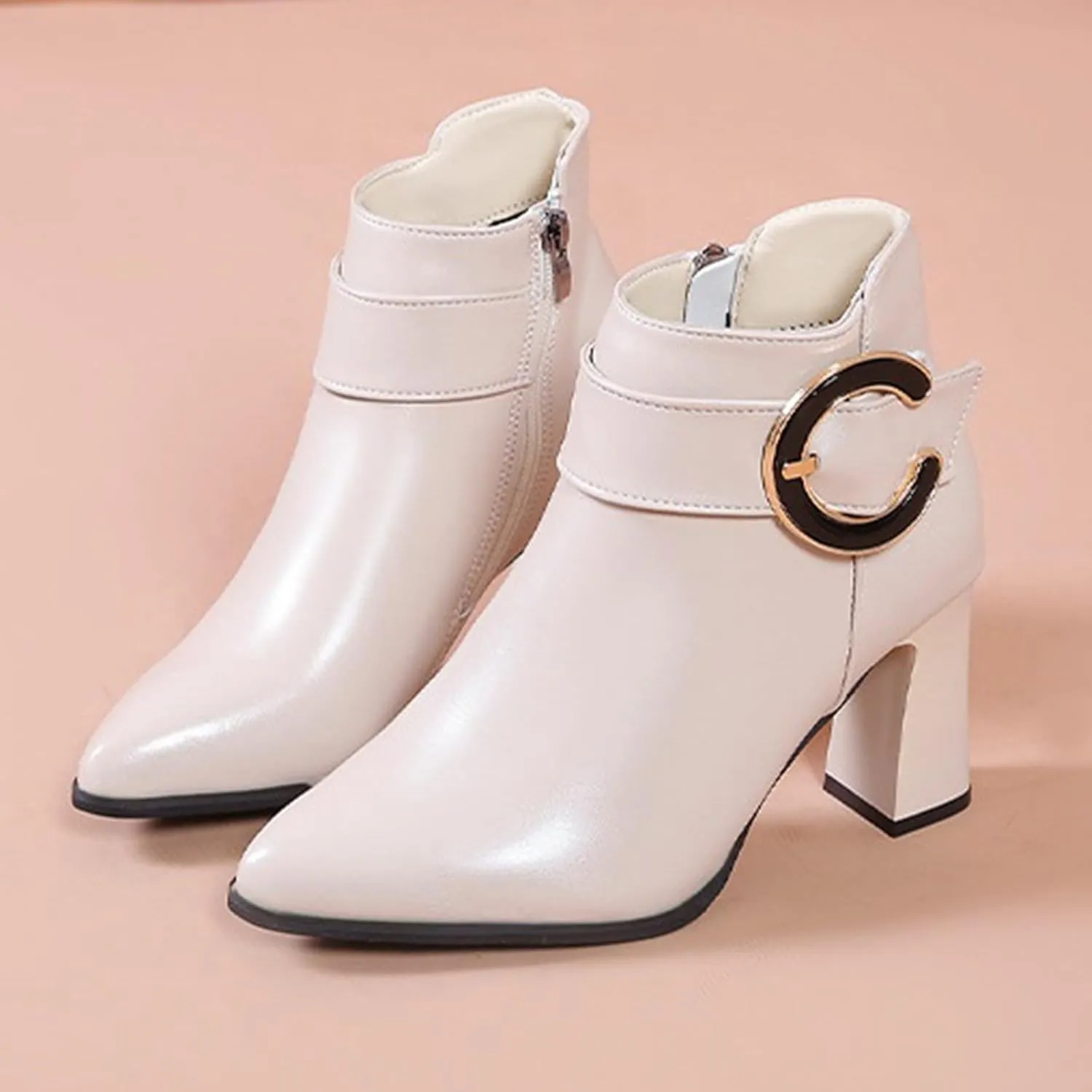 High Heel Ankle Boots for Women Ankle Boots for Women No Heel Womens Heel Boots Botas Para Mujeres Ankle Boots Men Zipper Ankle Booties for Women with Heel