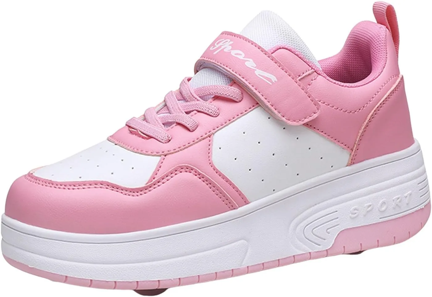 IWIHMIV Boys Skate Shoes Kids Tennis Athletic Thick Soled Sneakers Walking Lightweight Roller Skating Shoes