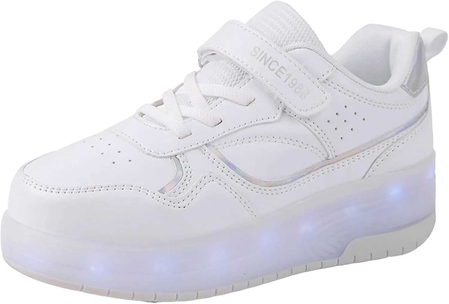 IWIHMIV Kids Roller Skating Shoes Boys USB Rechargeable Light Up Sneakers for Girls Toddler Comfort Casual Skate Shoes