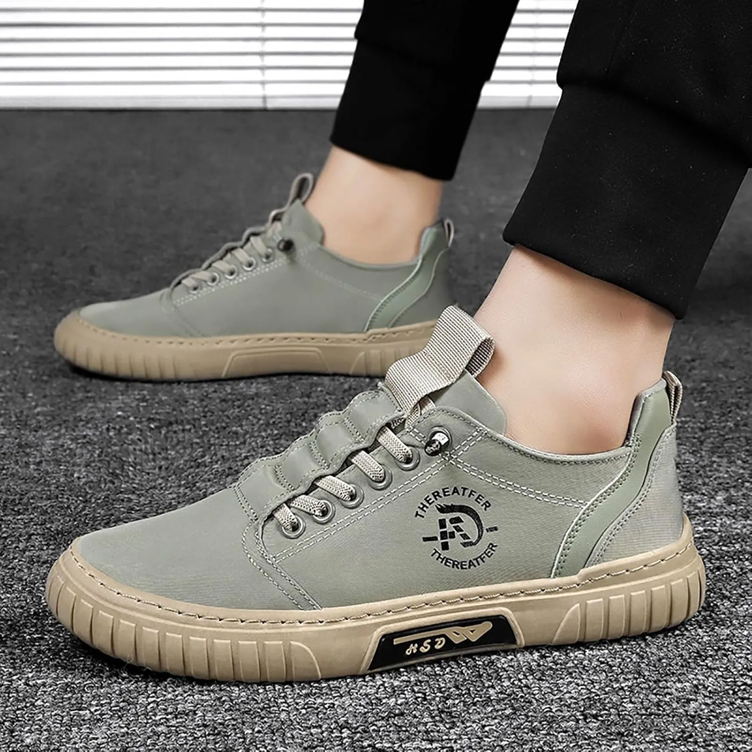 IWIHMIV Mens Walking Shoes Men's Slip On Shoes Men's Fashion Sneakers Men's Casual Sports Shoes Comfortable Non Slip Sneakers
