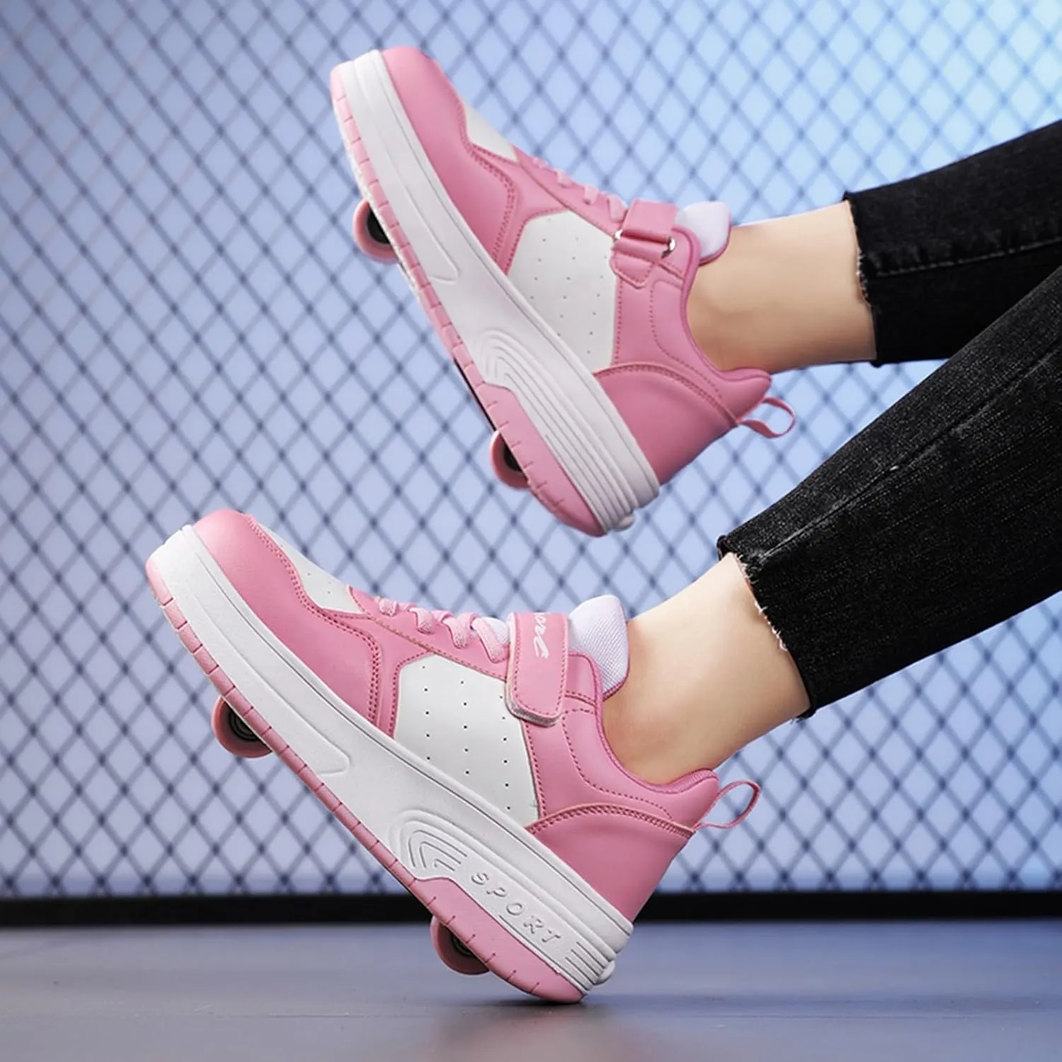 IWIHMIV Roller Skate Shoes for Kids Boys Girls Fashion Sneakers Wheels Roller Shoes Girls' Sneakers Toddler Boys Shoes