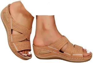 Lausiuoe Sandals Women Dressy Comfortable Walking Orthopedic Slippers Arch Support Summer Casual Orthotic Slides Flip Flops