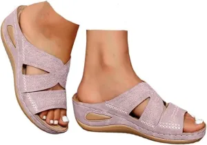 Lausiuoe Sandals Women Dressy Comfortable Walking Orthopedic Slippers Arch Support Summer Casual Orthotic Slides Flip Flops