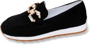 Leisure Women's Suede Soft Sole Non Slip Flat Breathable Slip On Lazy Shoes Size 5