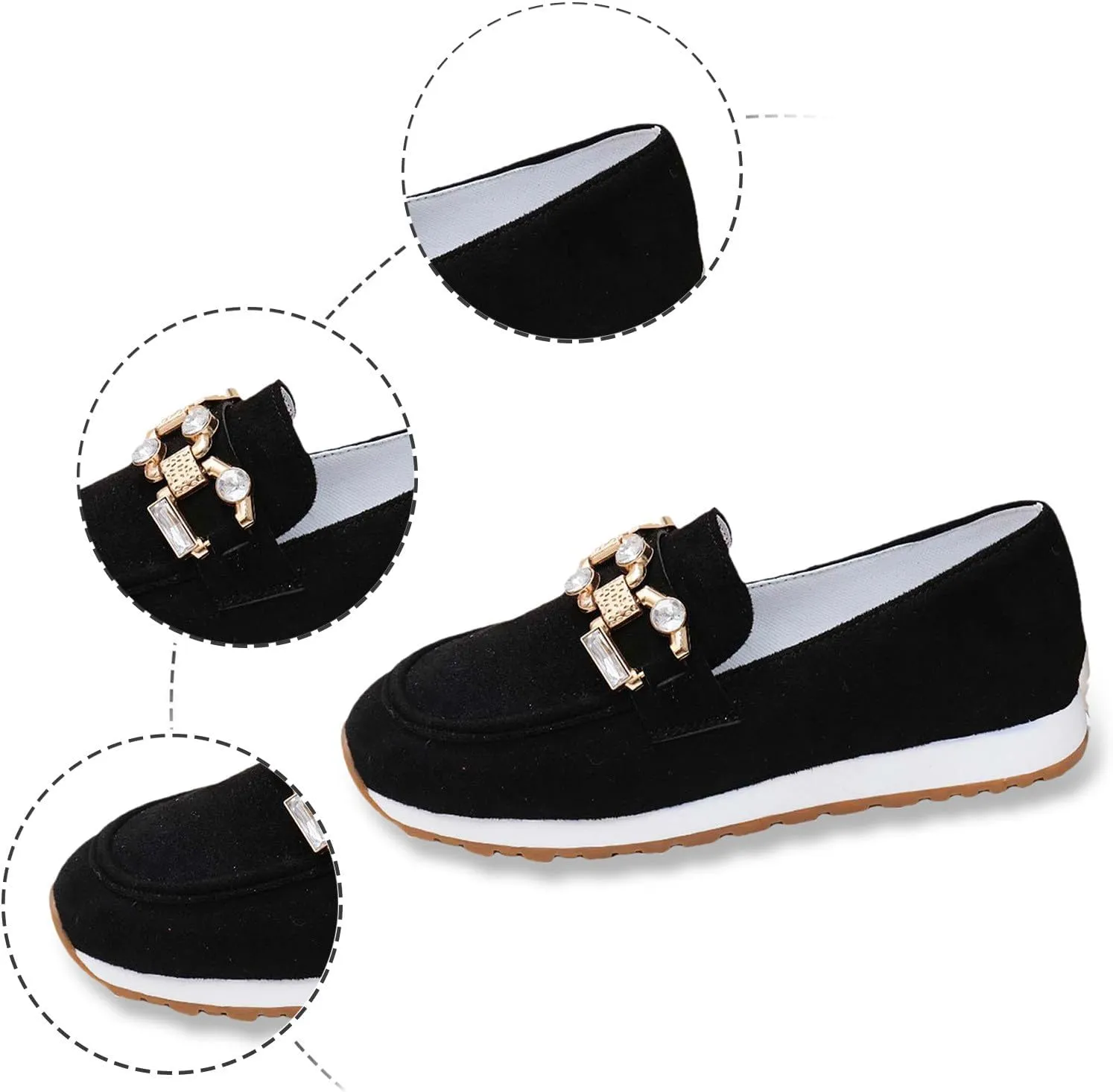 Leisure Women's Suede Soft Sole Non Slip Flat Breathable Slip On Lazy Shoes Size 5