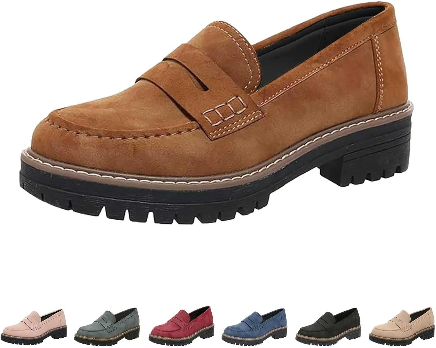 Loafers for Women Platform Slip On Loafers Dressy Business Shoe Comfortable Chunky Shoes Casual Work Shoes
