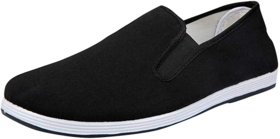 Men Boys Casual Sports Running Breathable Solid Canvas Slip-On Shoes Sneaker Shelf for Men