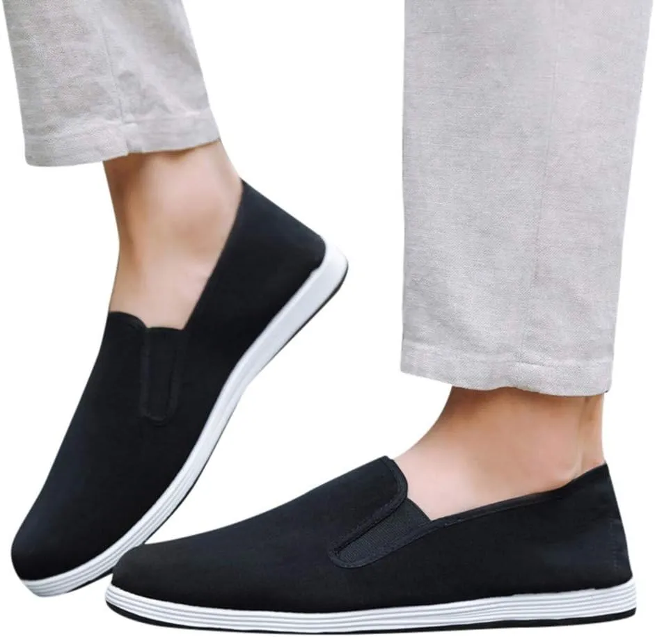 Men Boys Casual Sports Running Breathable Solid Canvas Slip-On Shoes Sneaker Shelf for Men
