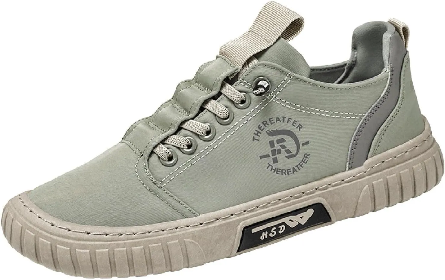 Men Low Top Breathable Casual Walking Shoes Canvas Leather Shoes Mens Casual