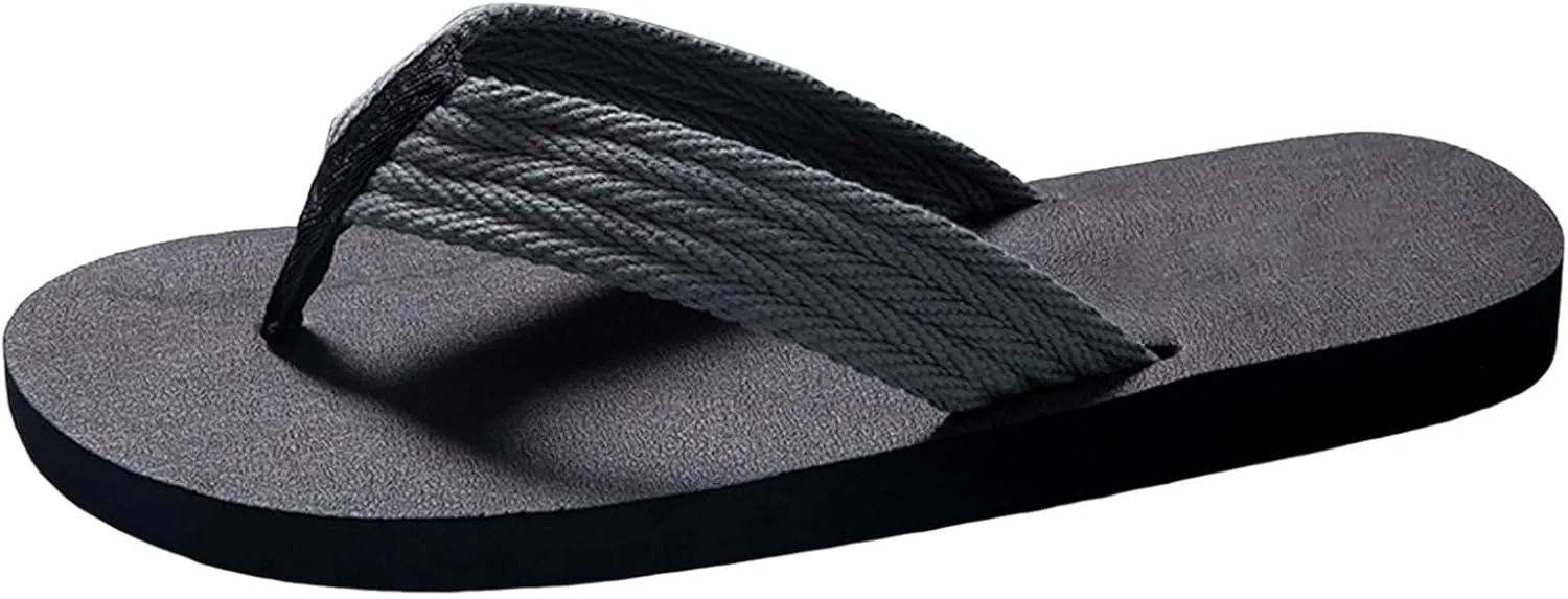 Men Summer Casual Outside Wear Beach Non Slip Breathable Flip Flops Clip Toes Big Size Flat Fuzzy Flip Flop Slippers Men