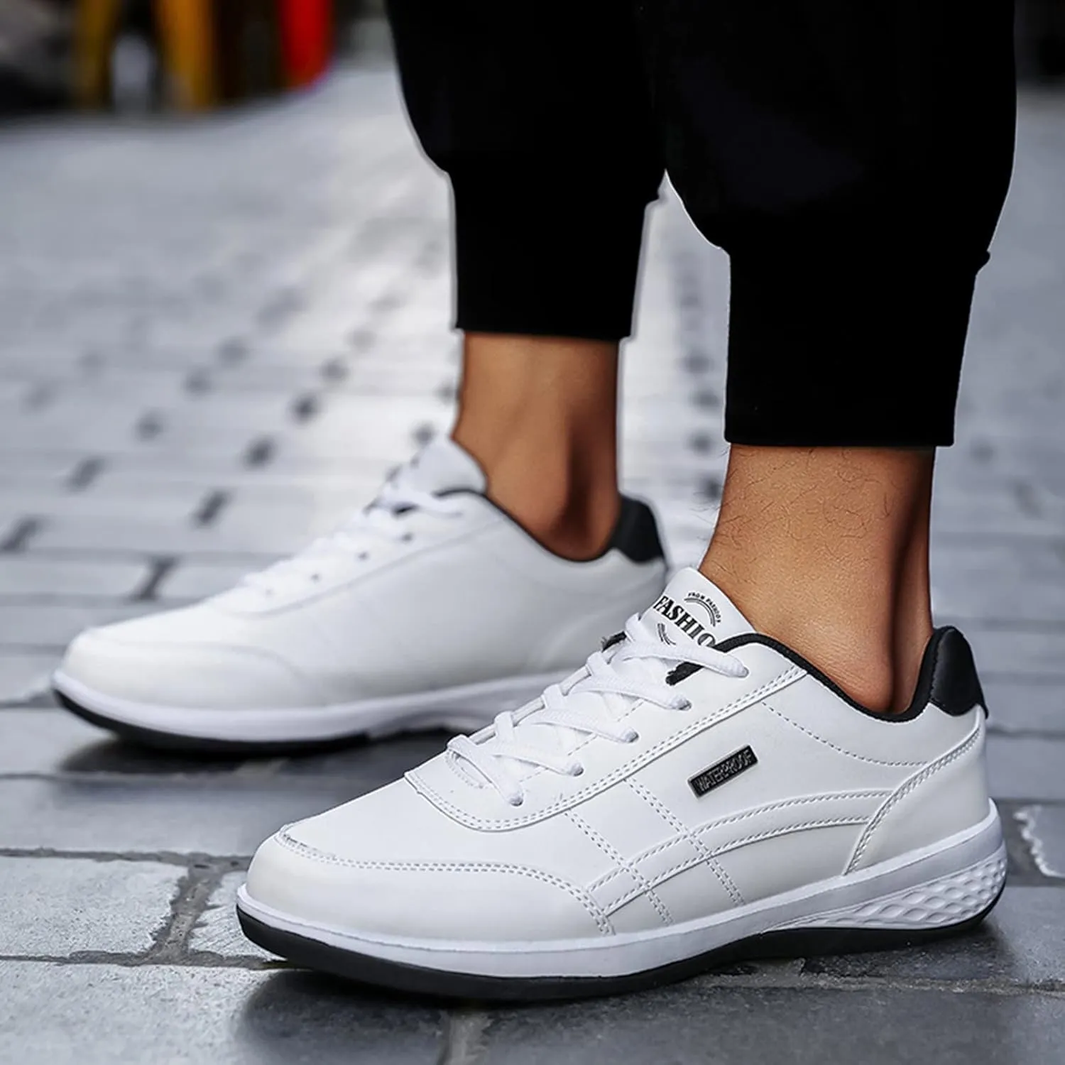 Men Walking Shoes Wide Hiking Shoes Waterproof Outdoor Work Shoes Trails Sneakers Casual Comfortable Trekking Shoes