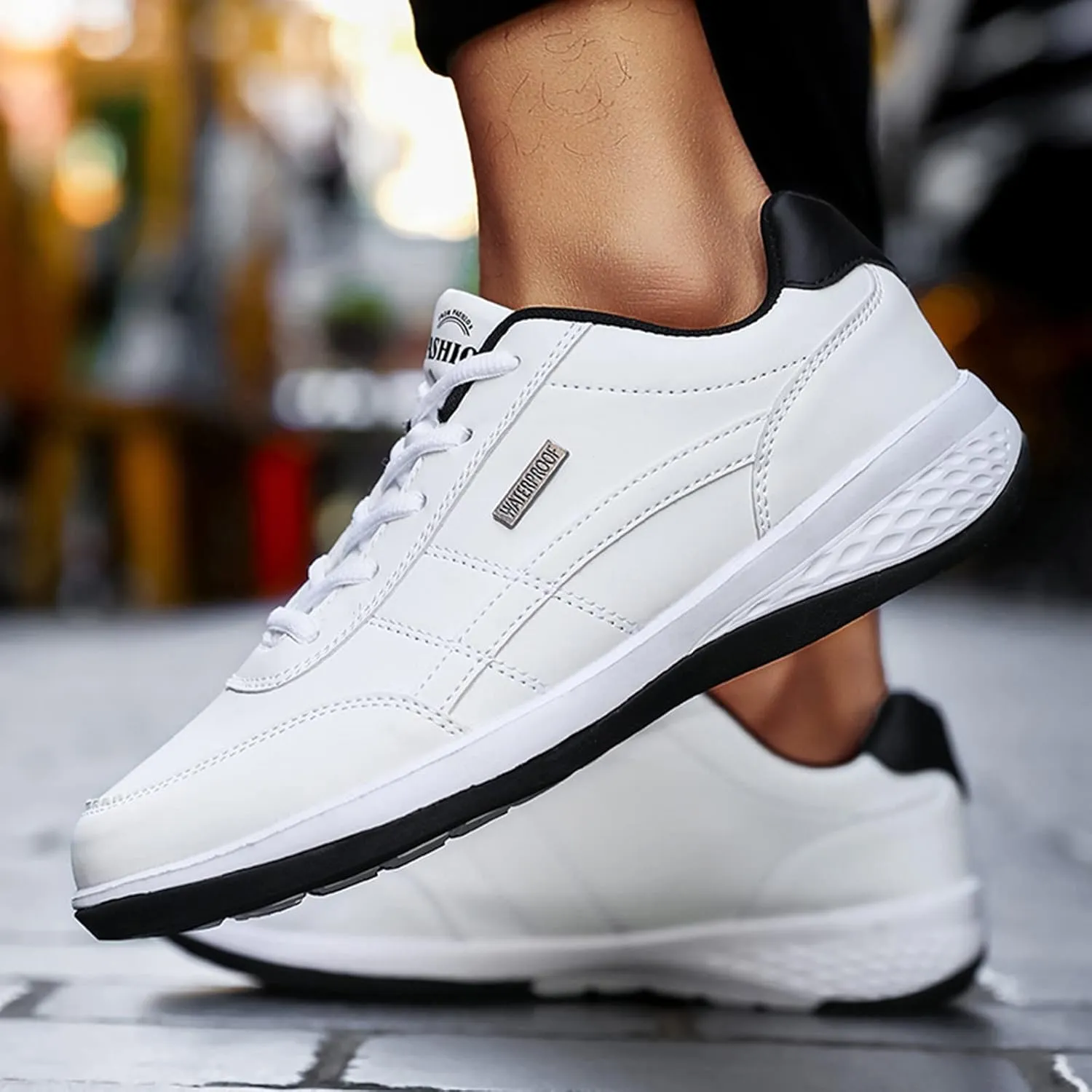 Men Walking Shoes Wide Hiking Shoes Waterproof Outdoor Work Shoes Trails Sneakers Casual Comfortable Trekking Shoes