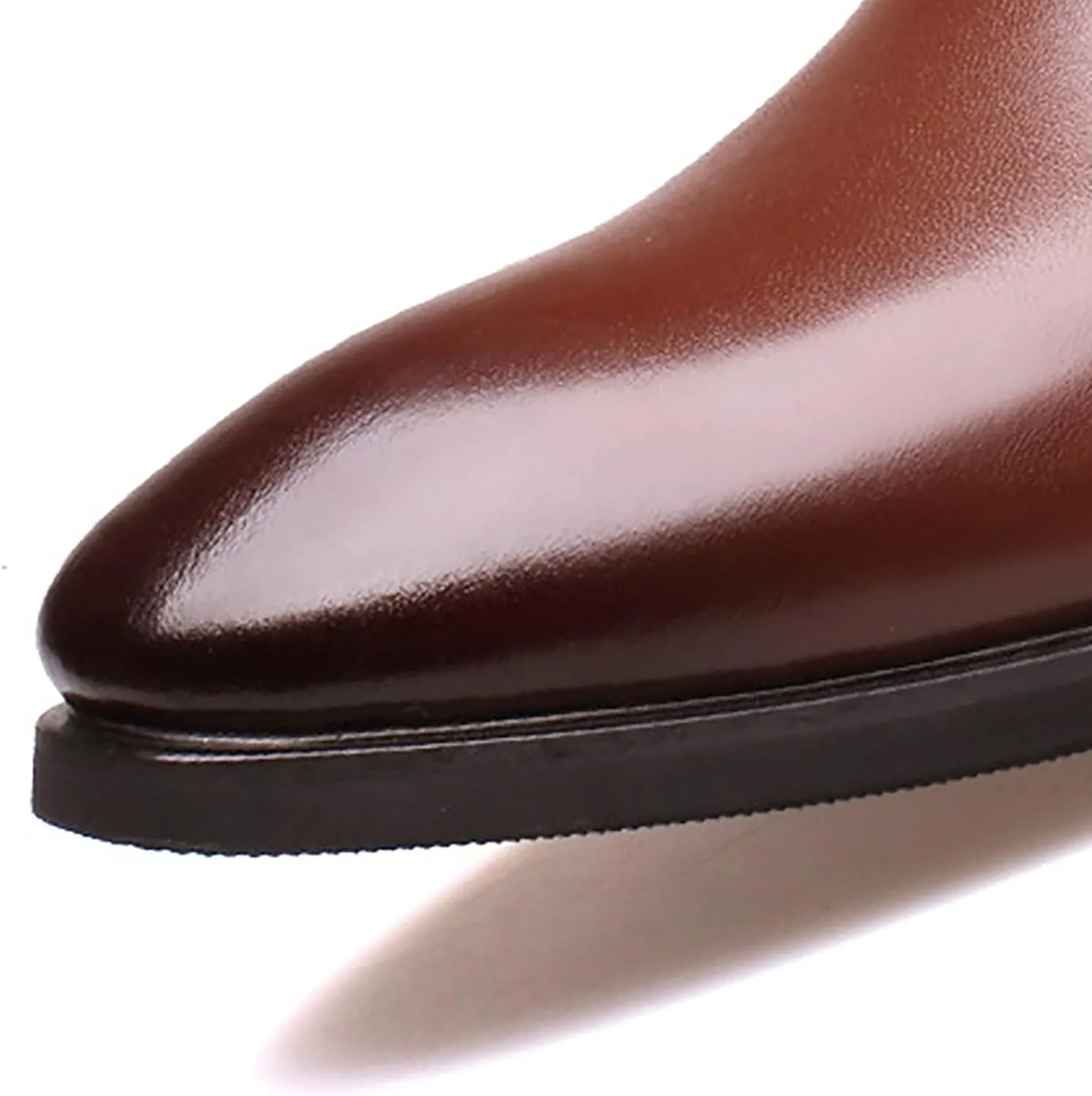 Men's Business Attire Casual Shoes British Pointed Solid Color Lace Up Leather Shoes Leather Lifted Dress Shoes for Men (Brown, 10)
