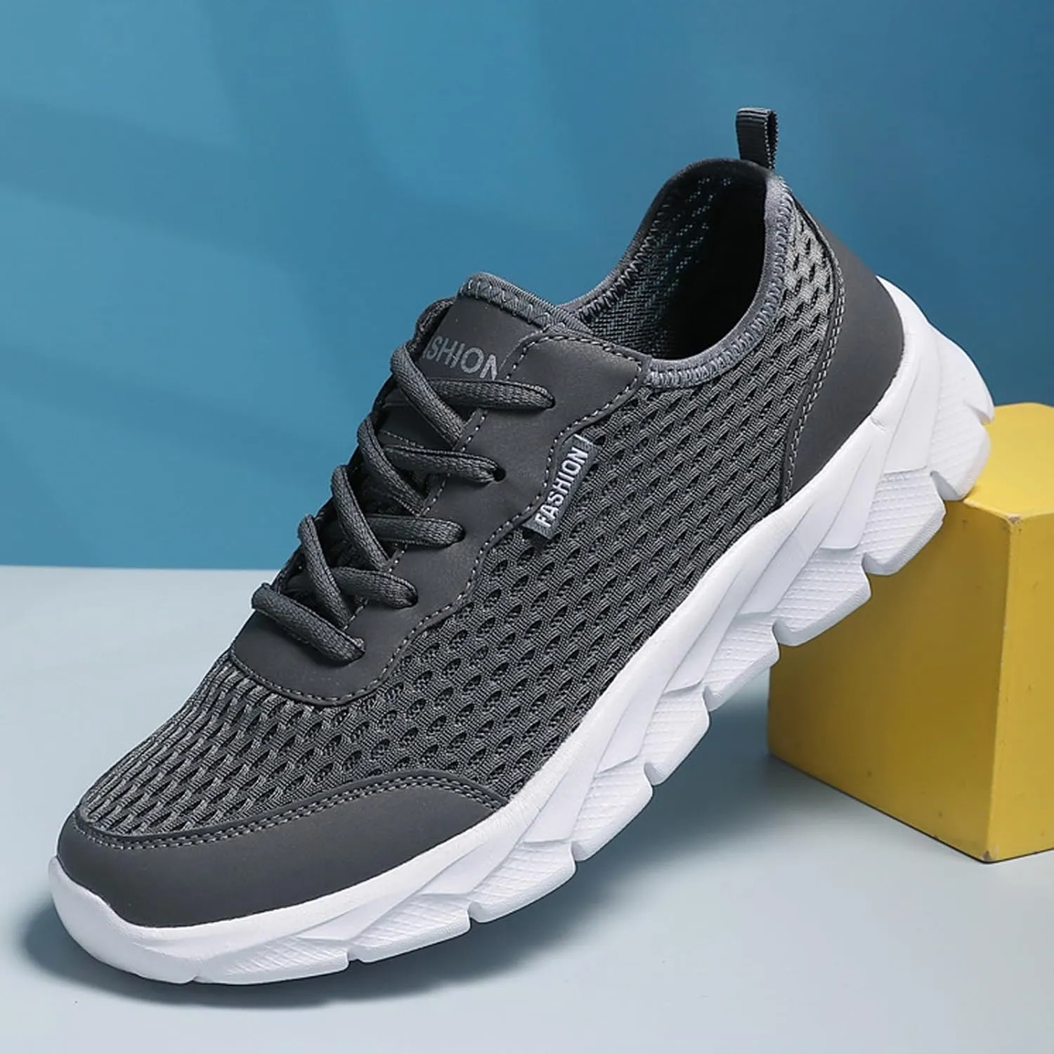 Men's Casual Shoe Men Lightweight Breathable Mesh Shoes Running Shoes Mesh Lace Up Large Size Casual Sneakers