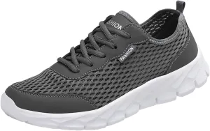 Men's Casual Shoe Men Lightweight Breathable Mesh Shoes Running Shoes Mesh Lace Up Large Size Casual Sneakers