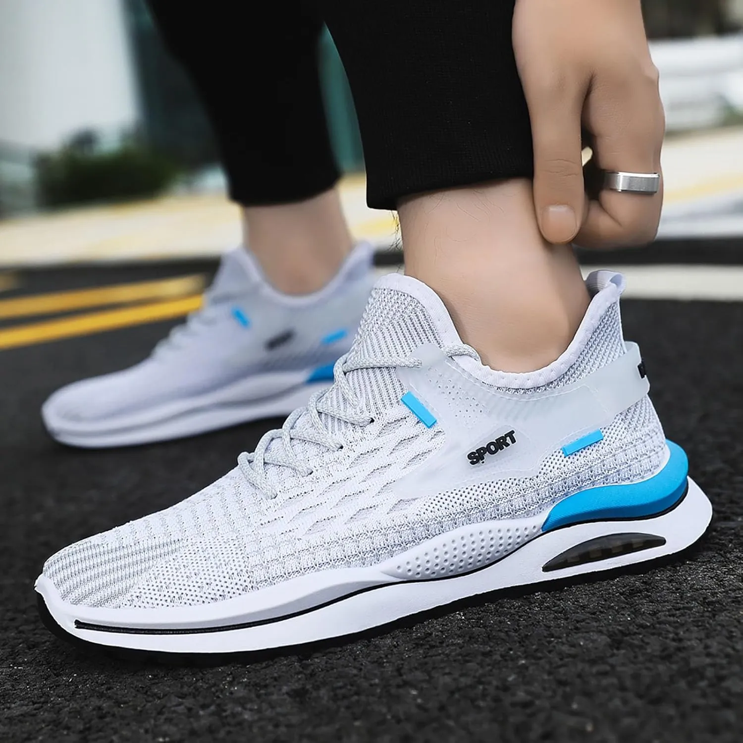 Men's Casual Shoe Men's Shoes New Spring and Low Top Running Shoes Breathable Mesh Leisure