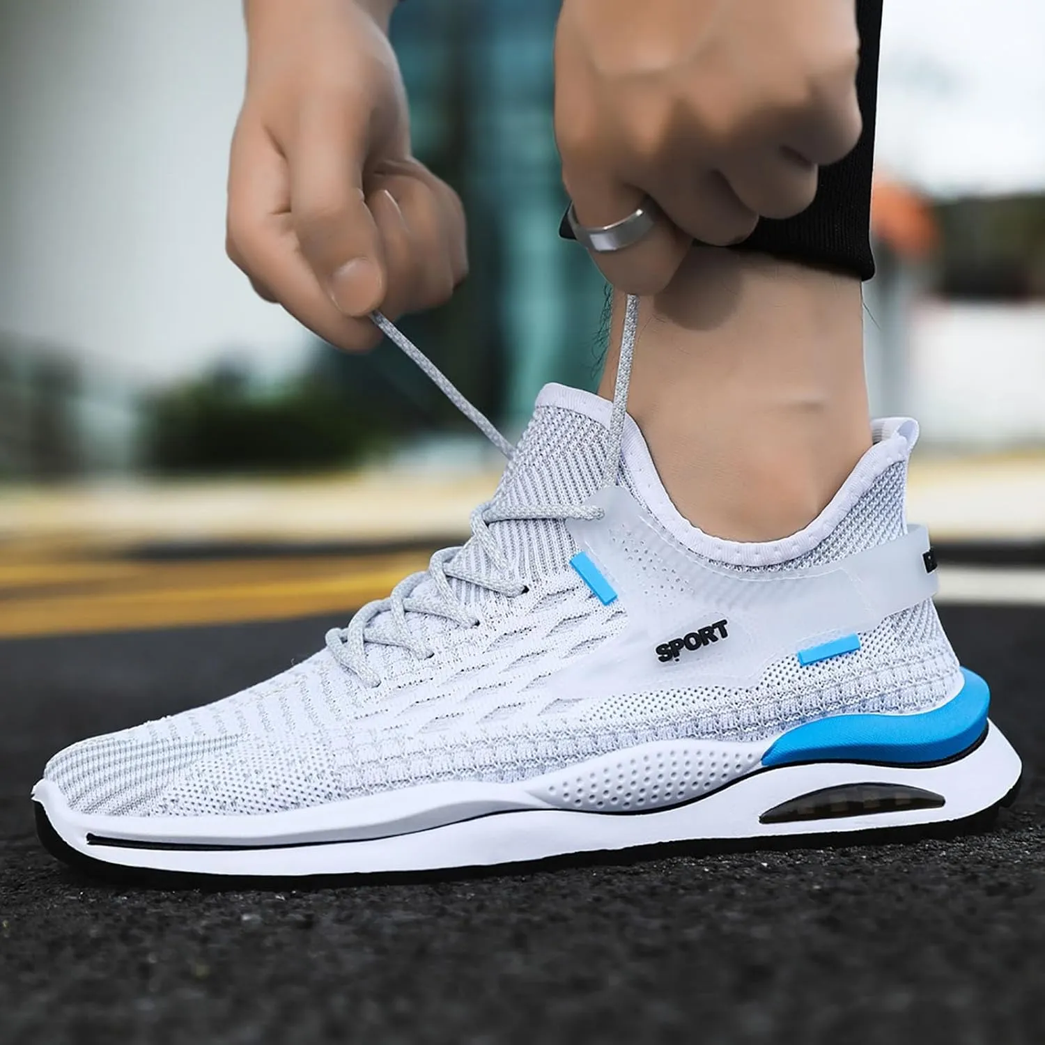 Men's Casual Shoe Men's Shoes New Spring and Low Top Running Shoes Breathable Mesh Leisure
