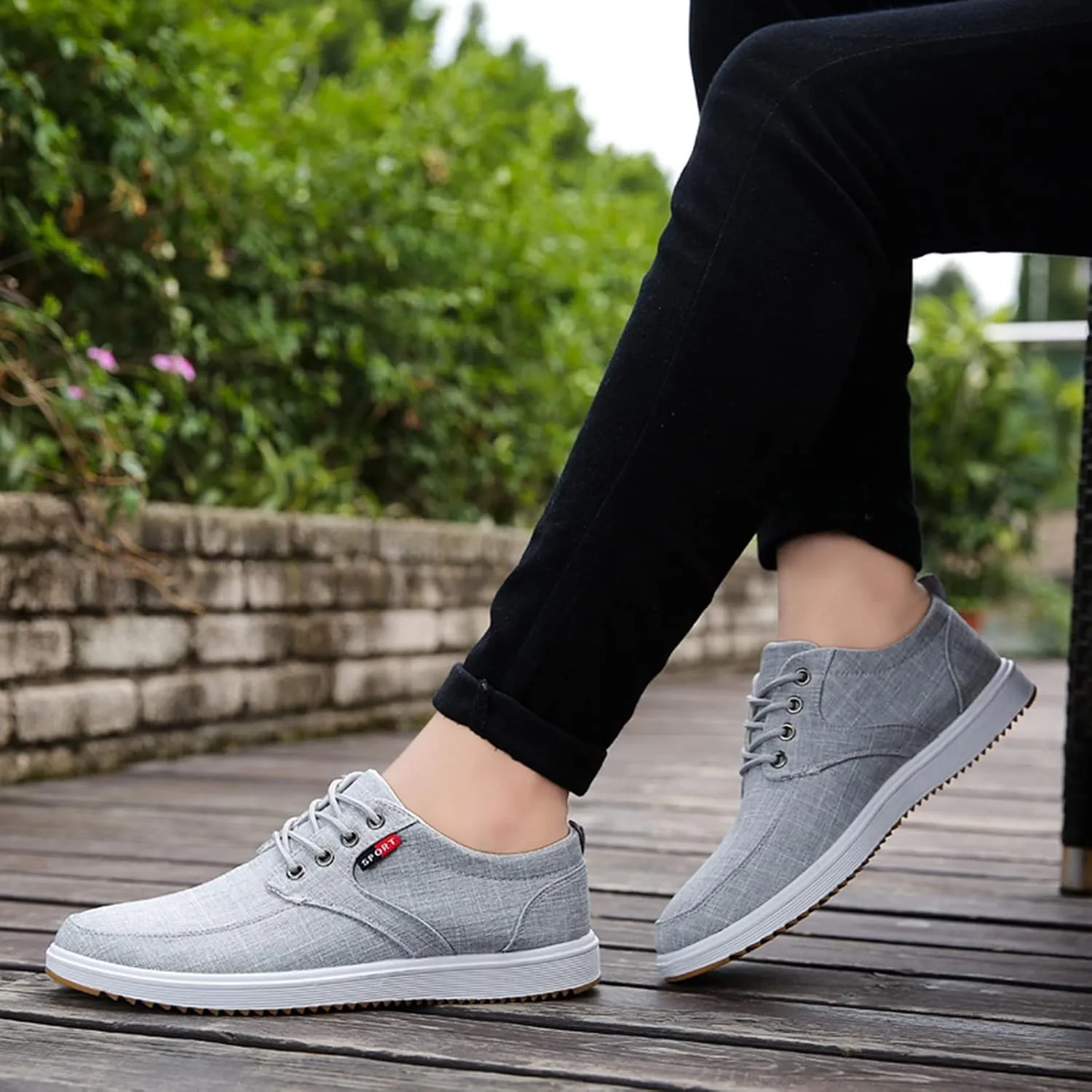 Men’s Everyday Sneakers Men Shoes Fashion Canvas Shoes High Soled Men Canvas Sports Casual for