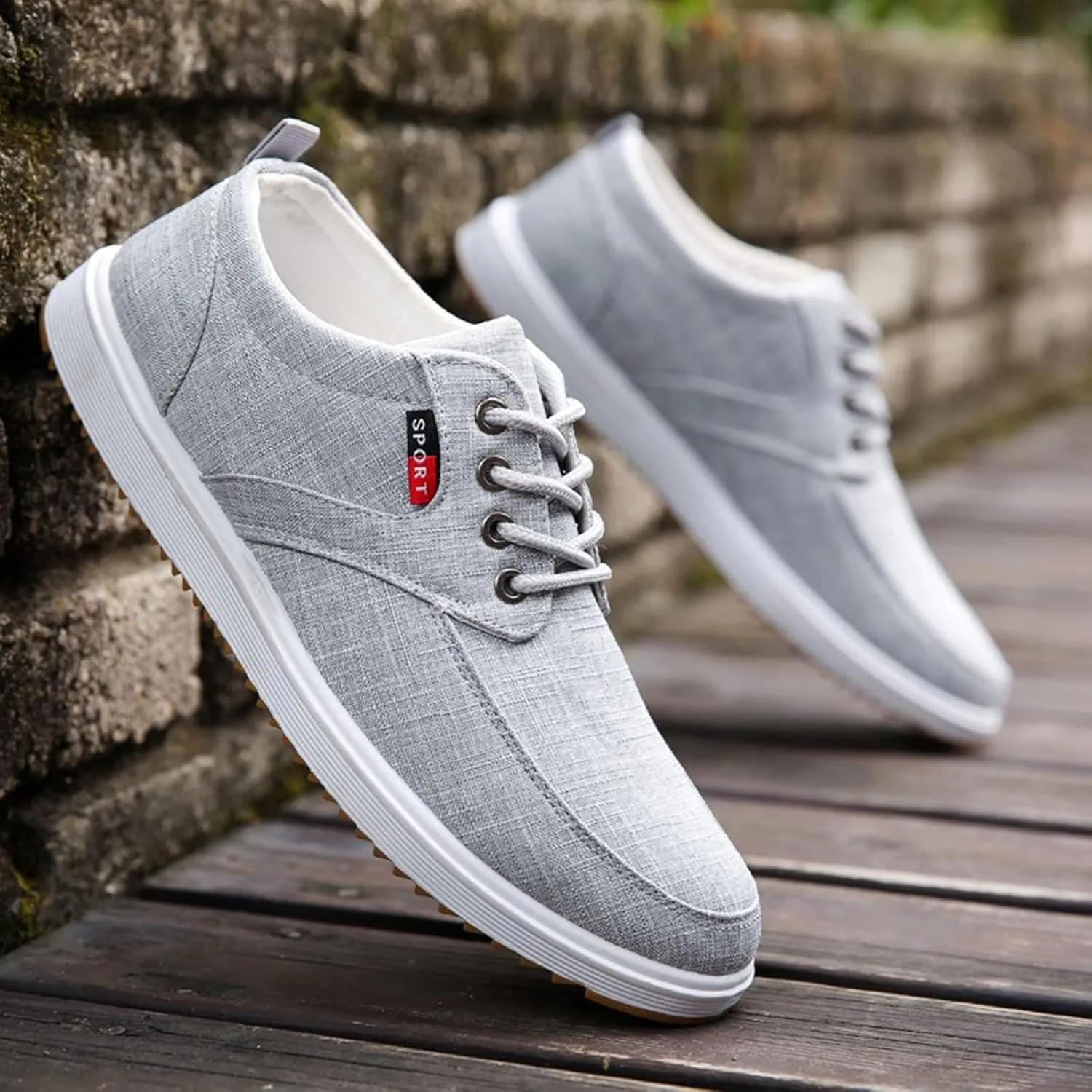 Men’s Everyday Sneakers Men Shoes Fashion Canvas Shoes High Soled Men Canvas Sports Casual for