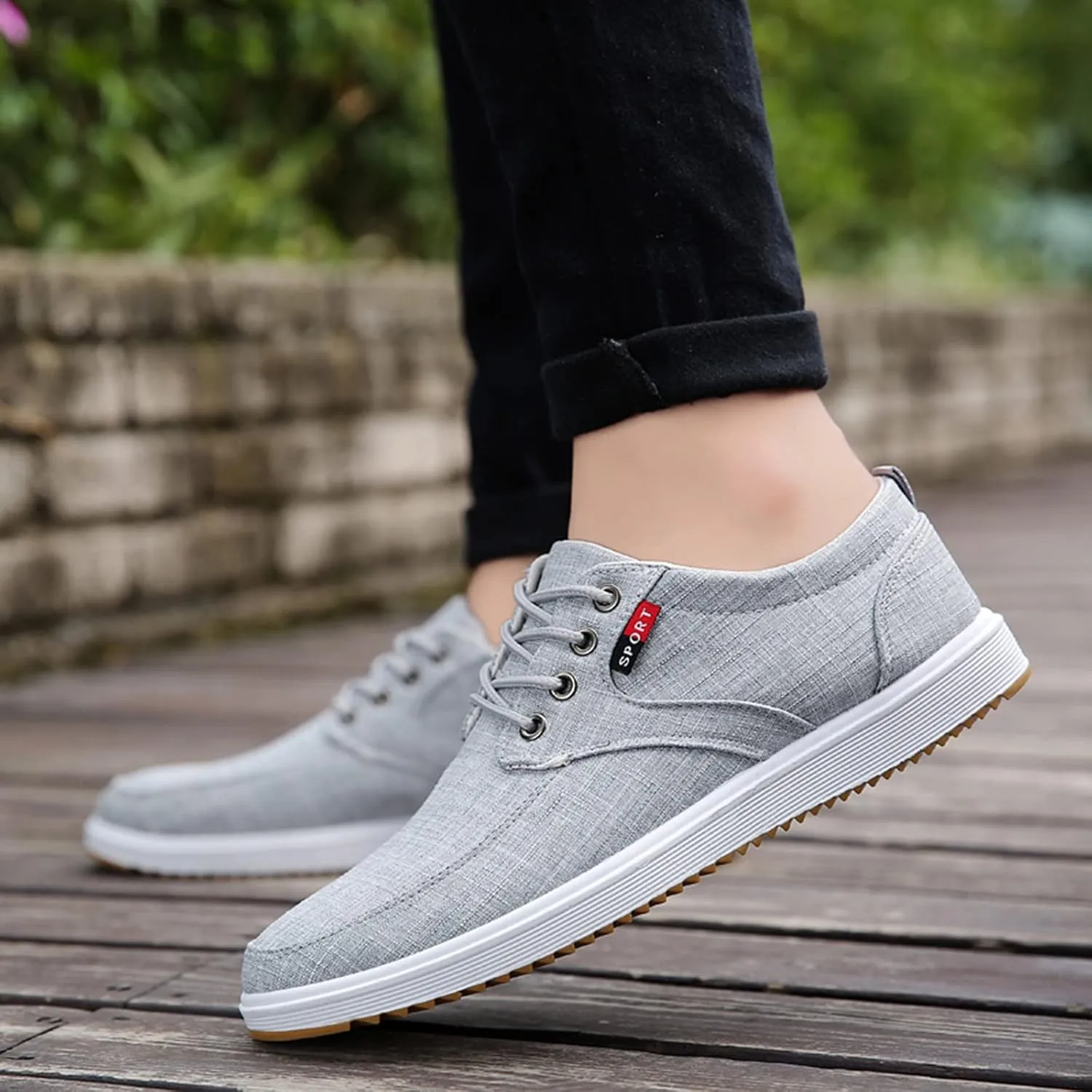 Men’s Everyday Sneakers Men Shoes Fashion Canvas Shoes High Soled Men Canvas Sports Casual for