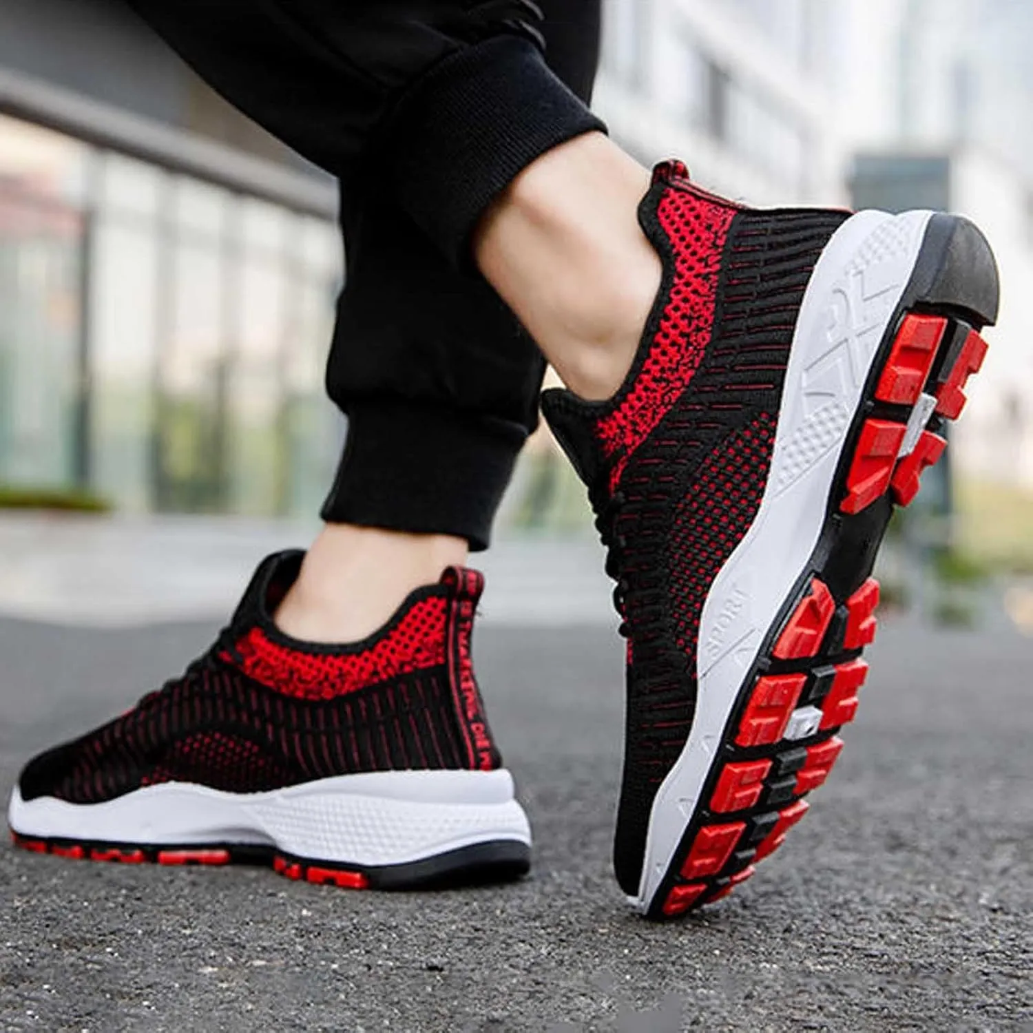 Men's Fashion Mesh Breathable Flying Woven Sneakers Casual Breathable Shoes Sneaker Ornament for Men