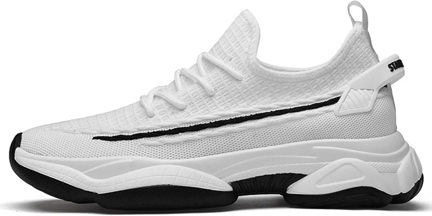 Men's Fashion Solid Color Mesh Fabric Inside Heightening Sports Shoes Casual Breathable Running Shoes Sneaker Ornament for Men