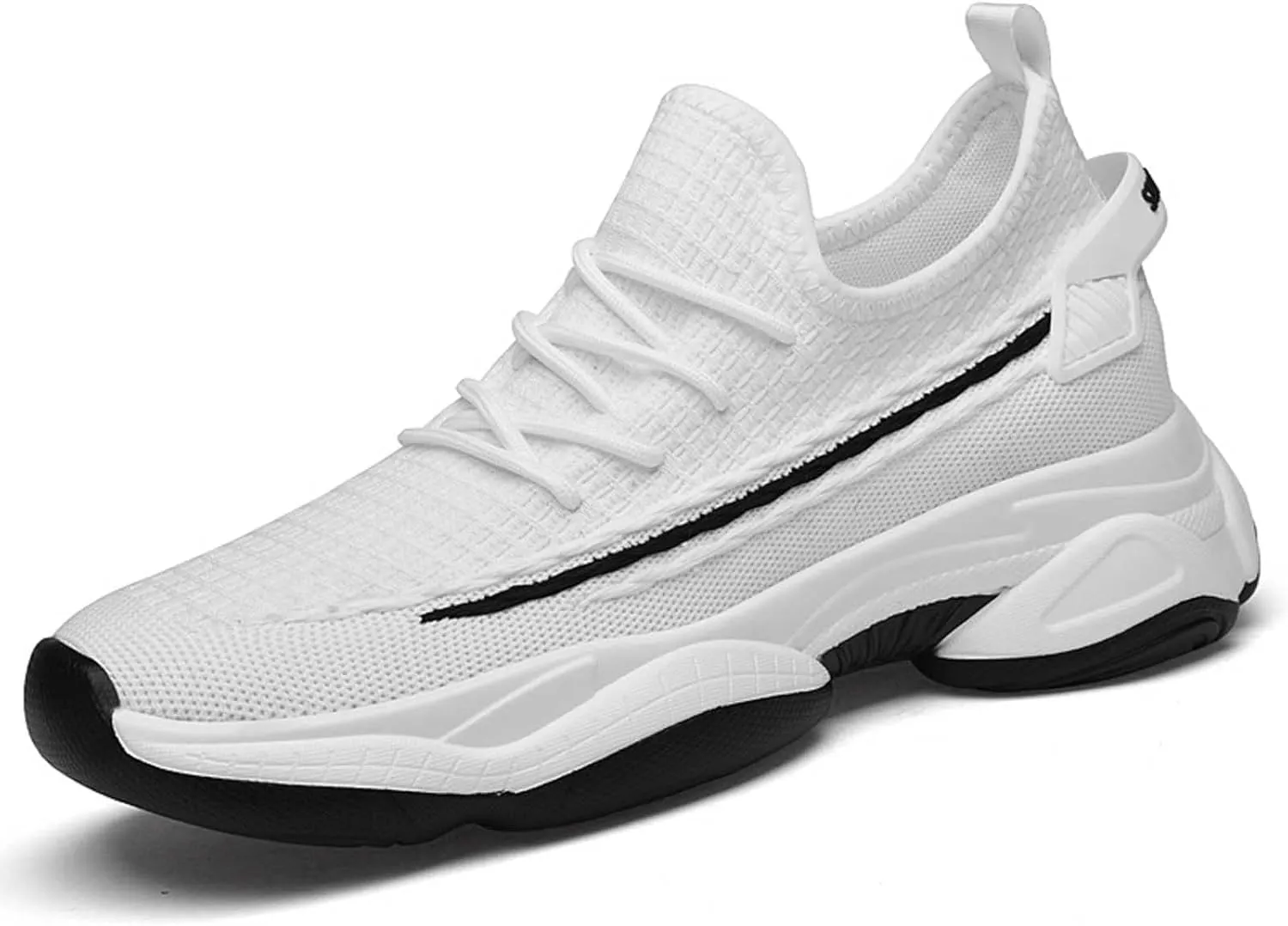 Men's Fashion Solid Color Mesh Fabric Inside Heightening Sports Shoes Casual Breathable Running Shoes Sneaker Ornament for Men