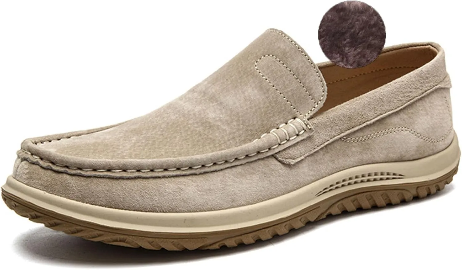 Men's Fashion Vintage Suede Soft Driving Loafers Casual Comfort Slip Resistant Leather Penny Loafers Boat Shoes