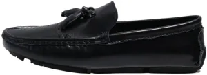 Men's Square Toe Brogue Loafers - Embossed Wingtips with Tassel, Slip-Resistant Driving Shoes, Flexible Flat Heel for Outdoor & Fashion