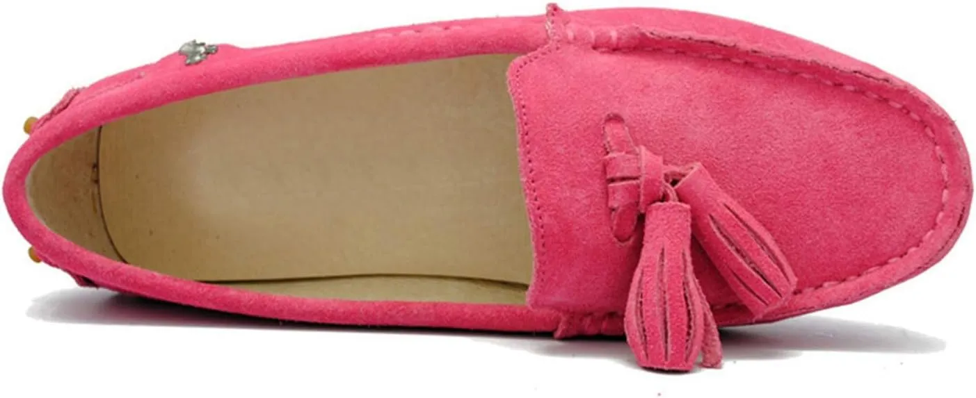 Minishion Summer Loafers for Women Tassel Driving Shoes YB96019