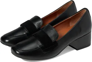 MOOMMO Women Vintage Chunky Low Heel Loafers Pumps Square Closed Toe Snakeskin Penny Loafers Slip On 2" Mid Block Heel Oxford Shoes Suede Strap Patchwork Office Work Shoe Ladies Comfortable 4-11 M US