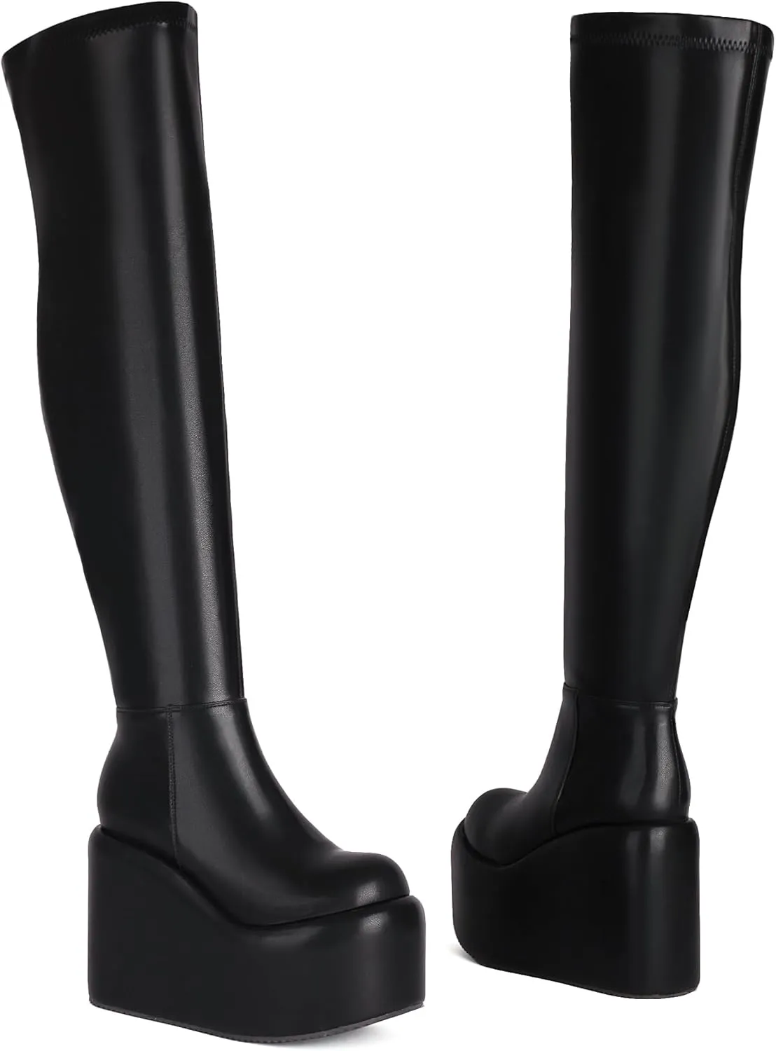 MRKEWUNEY Womens Over The Knee High Boots Wedge Platform Heel Knee High Boots
