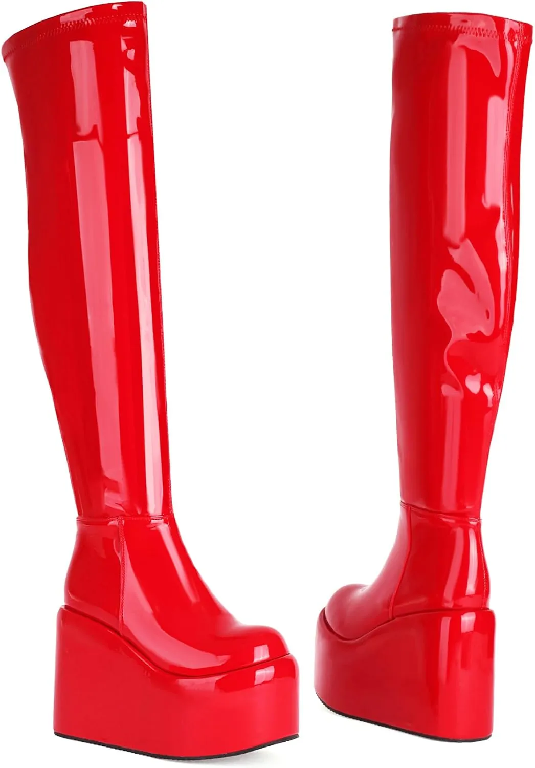 MRKEWUNEY Womens Over The Knee High Boots Wedge Platform Heel Knee High Boots