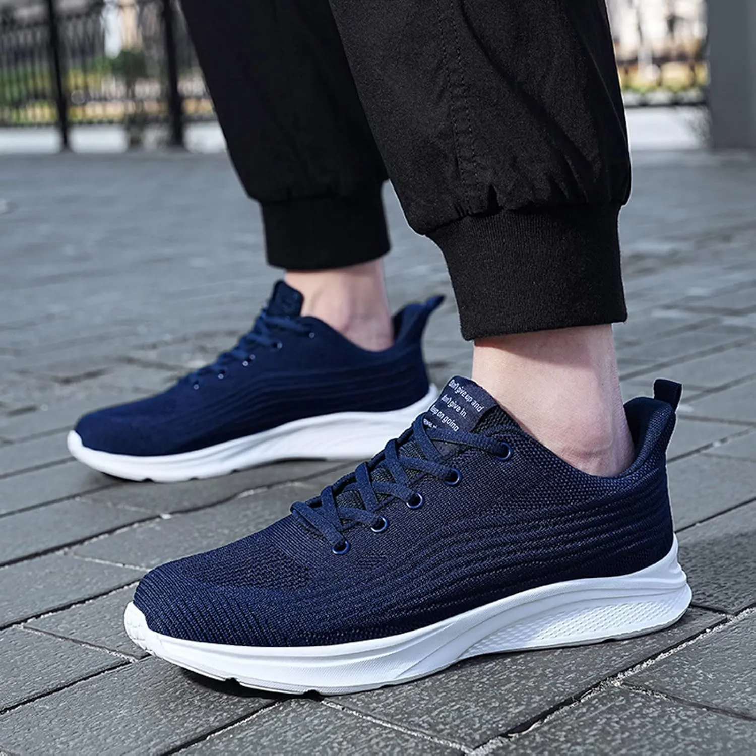 Non Slip Shoes for Men Lightweight Breathable Sneakers Comfortable Work Shoes Walking Shoes for Athletic Tennis Gym