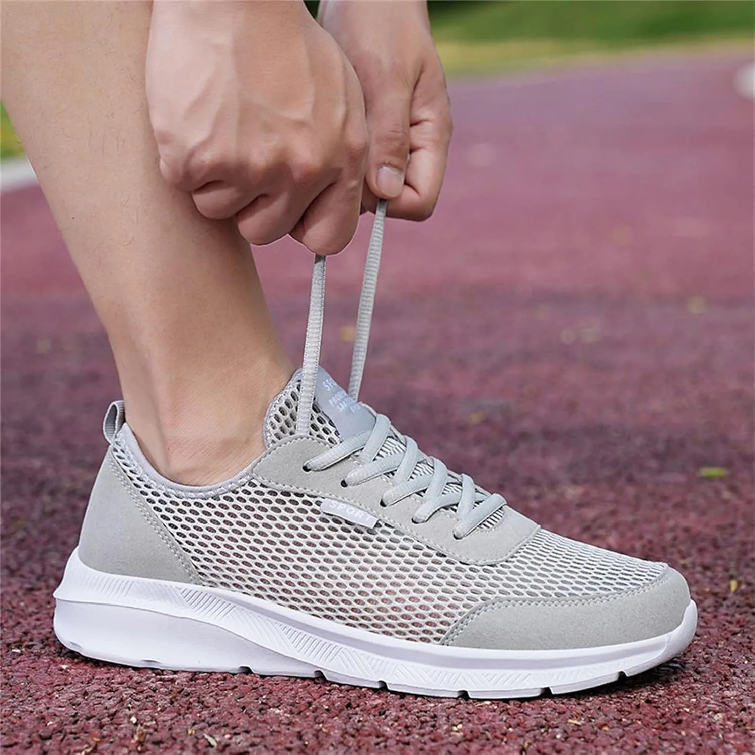 Non Slip Shoes for Men Lightweight Breathable Sneakers Comfortable Work Shoes Walking Shoes for Athletic Tennis Gym