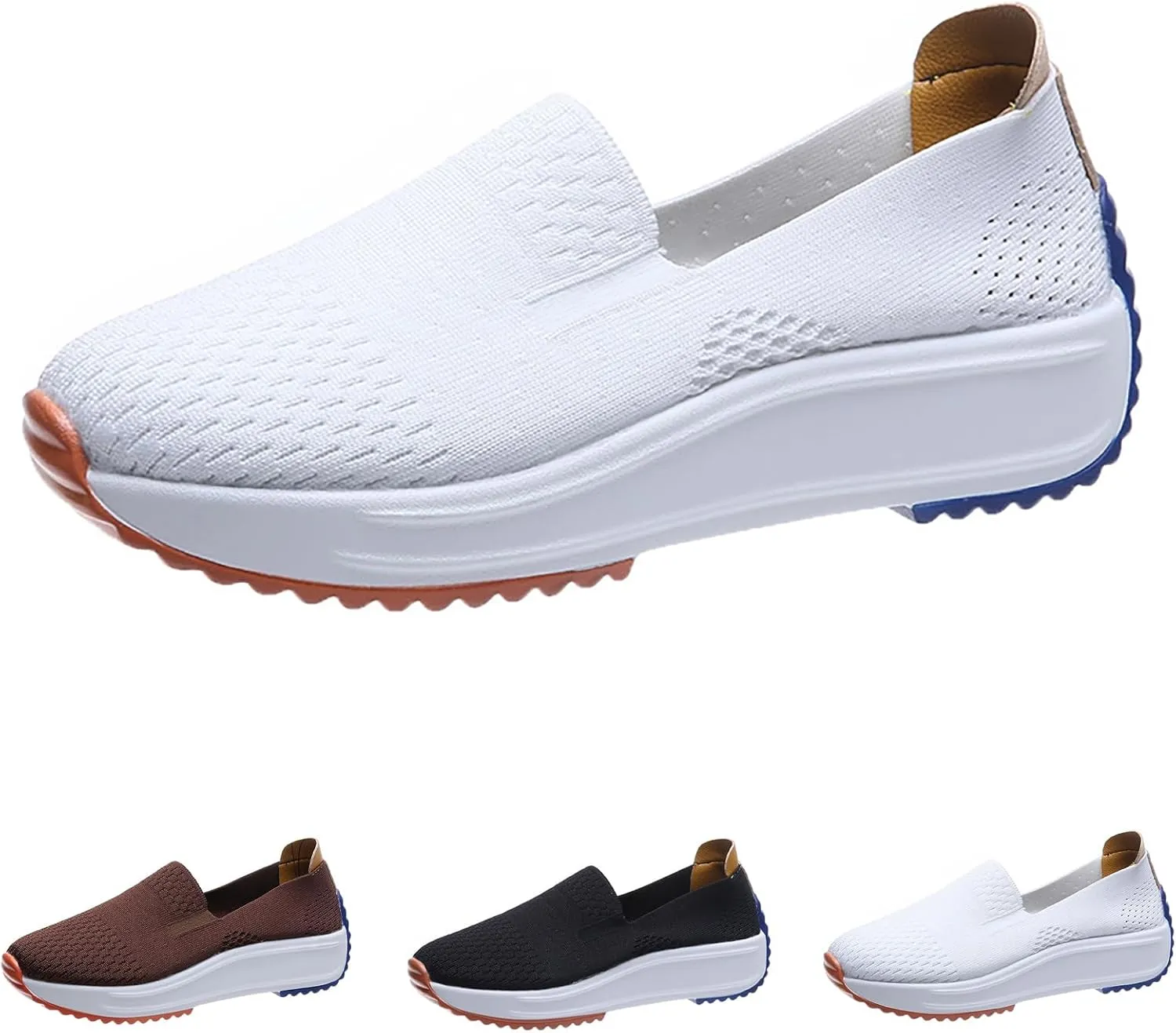 Orthopedic Slip On Shoes for Women Comfortable Breathable Slip On Non-Slip Casual Shoes Platform Slip On Shoes for Women