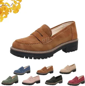 Orthoture-Orthopedic Platform Loafers, Orthoture Shoes, Comfort Orthopedic Shoes, Womens Round Toe Walking Shoe