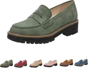 Orthoture Orthopedic Platform Loafers, Platform Loafers for Women, Lug Sole Slip On Loafers for Women, Chunky Heel
